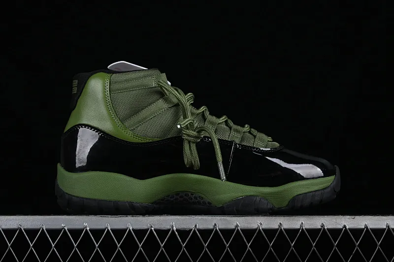 All categories Air Jordan Jordan series basketball shoes Air Jordan 11 Air Jordan 11 Retro AJ11 Joe 11 black and green high-top basketball shoes CT8012-300